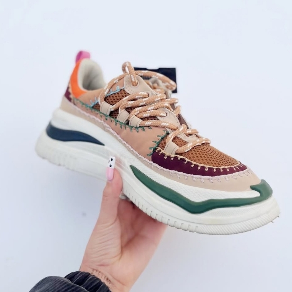 FARM Rio Zigzag Platform Sneaker White Multi Colored Women Size 5 - Picture 13 of 13